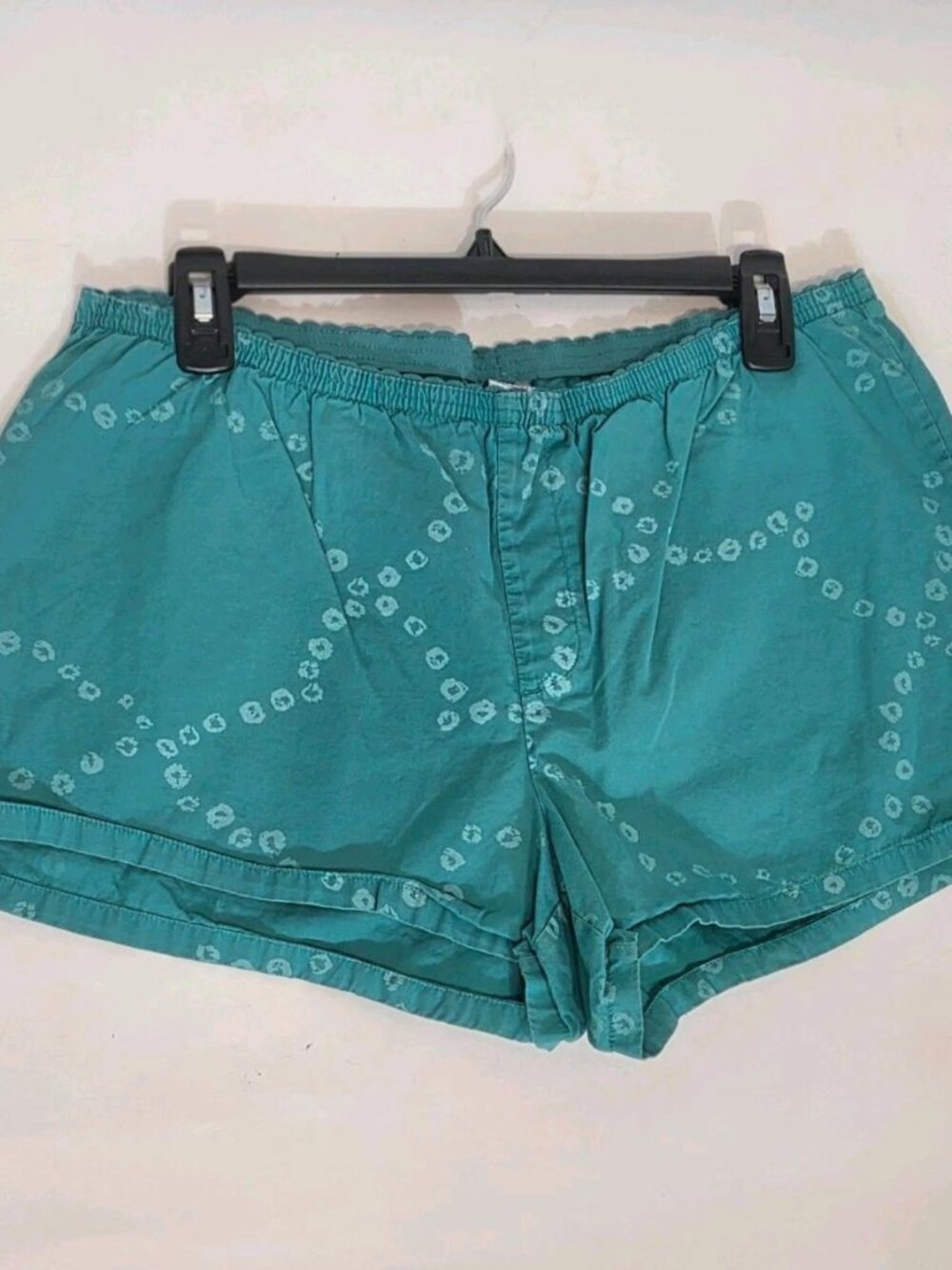 Old Navy 2006 Y2K Women's M Green Abstract Ring Print Cotton Pajama Shorts